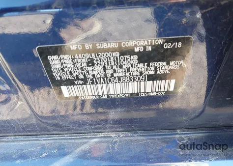 2018 Subaru Wrx Premium z USA, uszkodzony, nr VIN JF1VA1C64J8833091